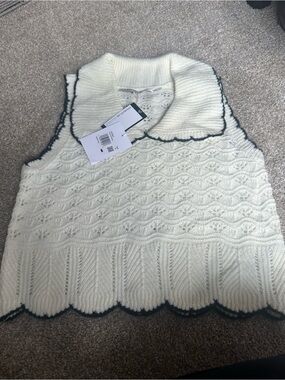 Endless Rose collared crochet vest